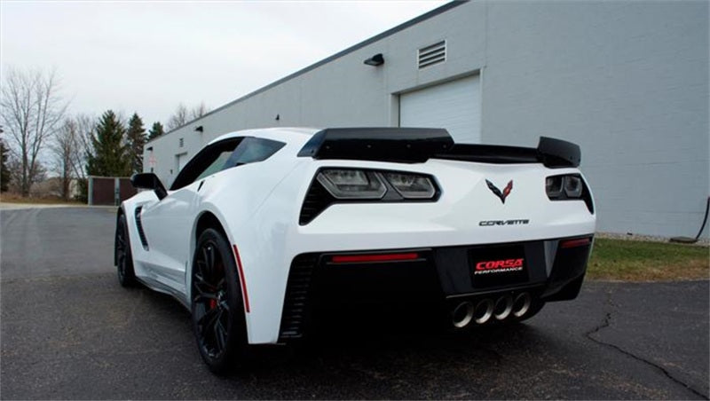 Corsa 15+ Chevy Corvette Z06 (Grand Sport M/T Only) 3in Axle Back Xtreme Exhaust Pol Quad 4.5in Tip - DTX Performance