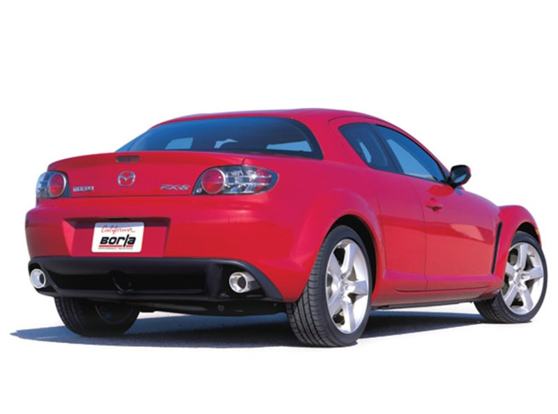 Borla 03-09 Mazda RX-8 1.3L Single Round Rolled Angle-Cut Cat-Back Exhaust - DTX Performance