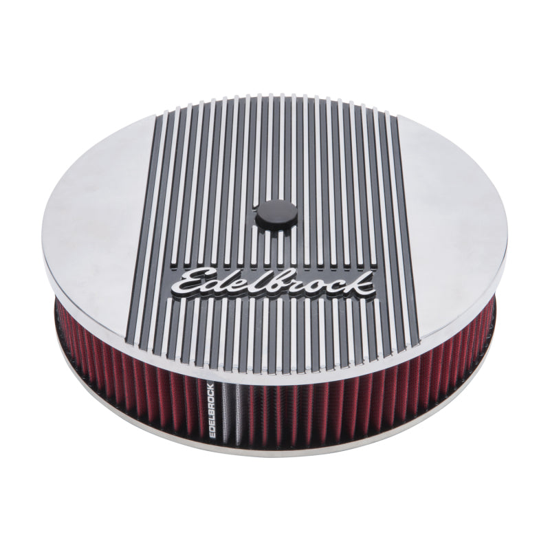 Edelbrock Air Cleaner Elite II 14In Diameter w/ 3In Element Standard Height Polished - DTX Performance