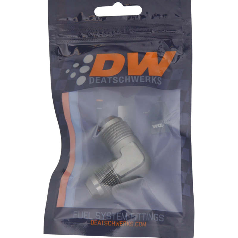 DeatschWerks 8AN Male Flare To 8AN Male Flare 90-Degree Coupler Fitting - DTX Performance