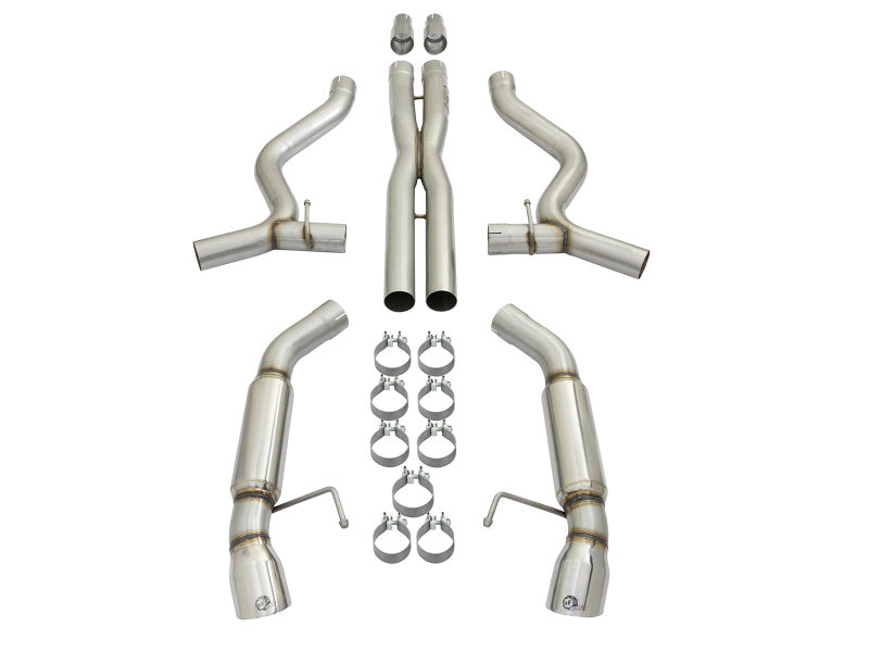 aFe MACHForce XP 3in Aggressive Toned Cat-Back Exhausts w/ Polished Tips 15-17 Ford Mustang V6/V8 - DTX Performance