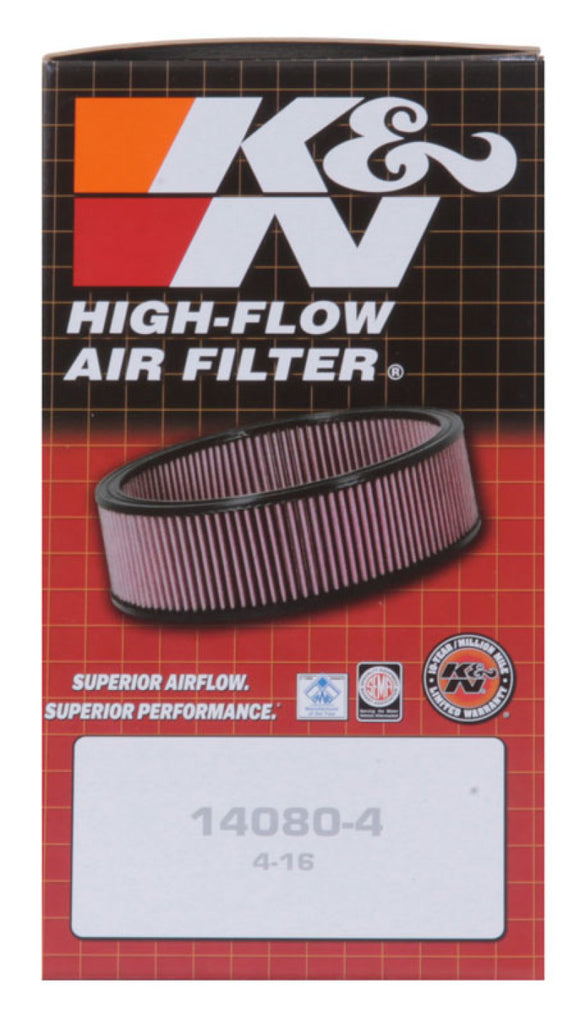 K&N Round Air Filter Assembly 3-1/16in Flange / 5-3/8in OD / 3in Height / 1in VS - DTX Performance