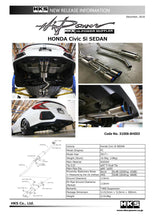 Load image into Gallery viewer, HKS 17+ Honda Civic Si Sedan (FC) Hi-Power Muffler Exhaust - DTX Performance