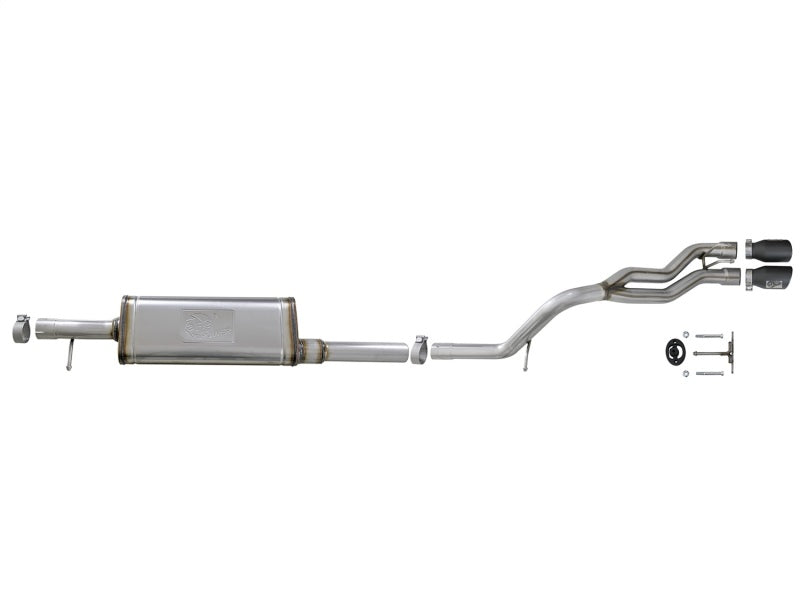 aFe Rebel Series Cat-Back 2.5in Dual Center Exit SS Exhaust w/ Black Tips 07-14 Jeep Wrangler V6 - DTX Performance