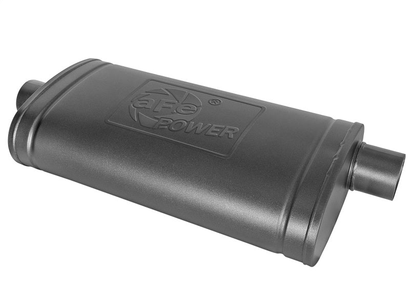 aFe MACH Force-Xp 409 SS Muffler w/ Black Finish 3in Center/Offset 22in L x 11in x 5in - Oval Body - DTX Performance