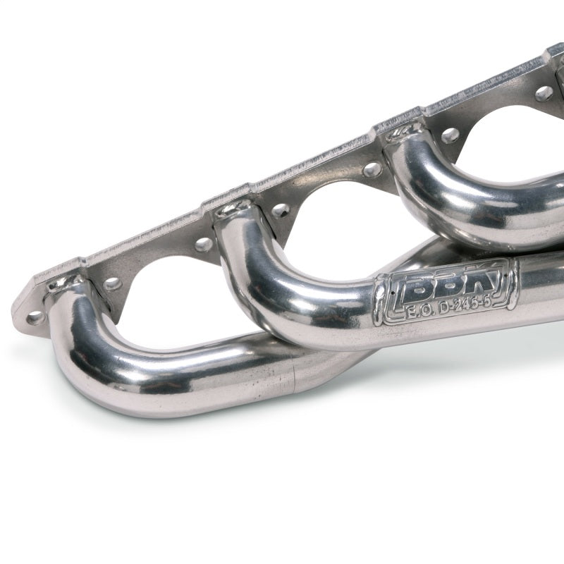 BBK 79-93 Mustang 351 Swap Shorty Unequal Length Exhaust Headers - 1-5/8 Silver Ceramic - DTX Performance