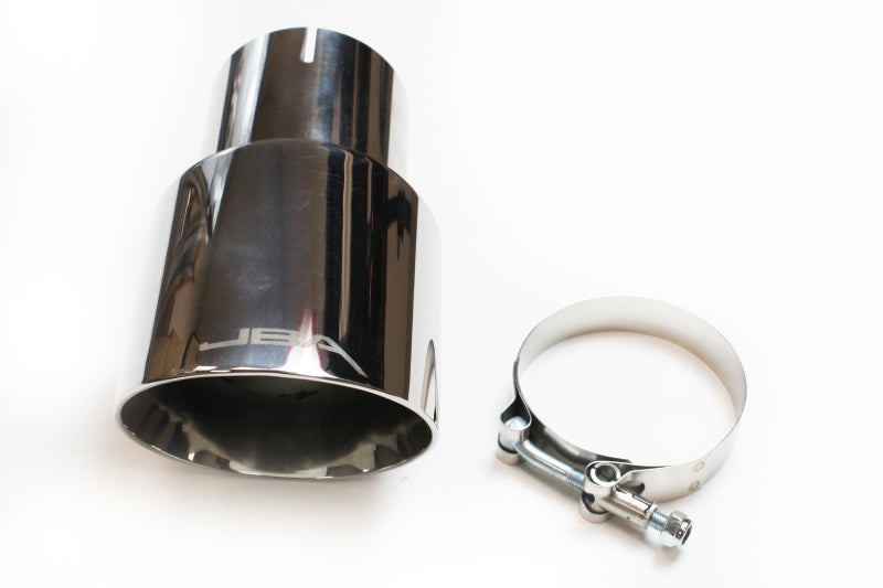 JBA 3in x 4in x 7-1/4in Double Wall Polished Chrome Tip - Clamp On - DTX Performance