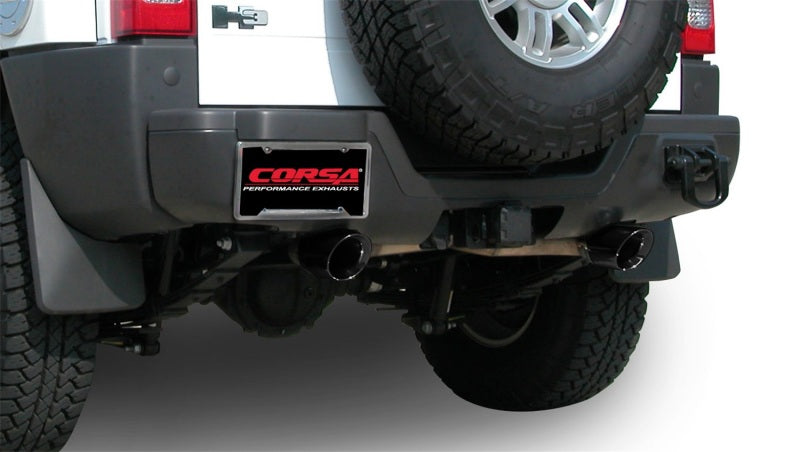 Corsa 06-08 Hummer H3 3in Cat-Back Dual Rear w Single 4in Black Pro-Series Tips - DTX Performance