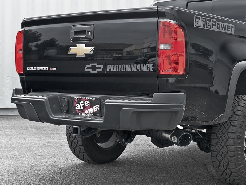 aFe Mach Force-XP Exhaust 3in CB SS 15-17 GM Colorado/Canyon 2.5L/3.6L Side Exit w/ Black Tip - DTX Performance