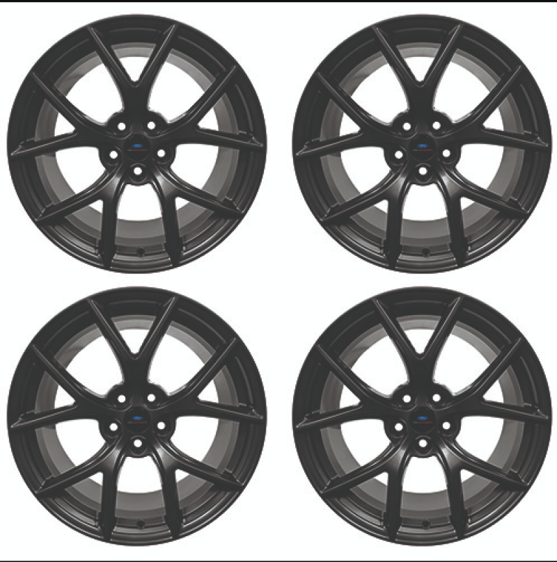 Ford Racing 15-20 Mustang19x10.5in & 19x11in Wheel Kit w/TPMS - Matte Black - DTX Performance