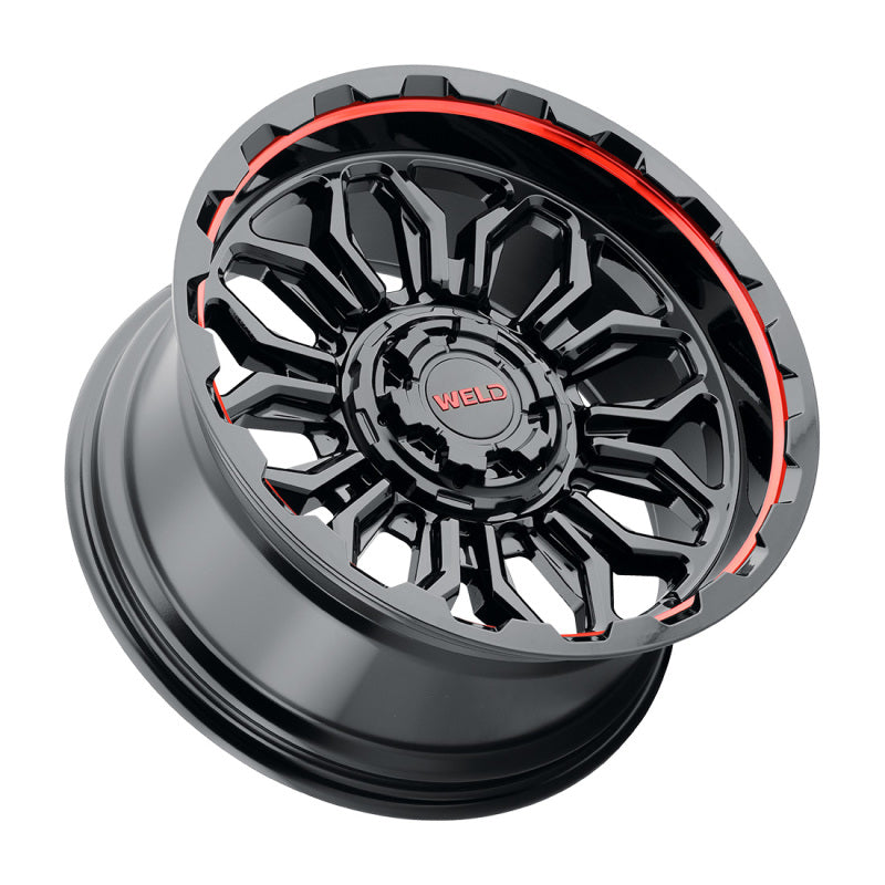 Weld Off-Road W140 20X10 Flare 6X135 6X139.7 ET-18 BS4.75 Gloss Black MIL Red 106.1 - DTX Performance