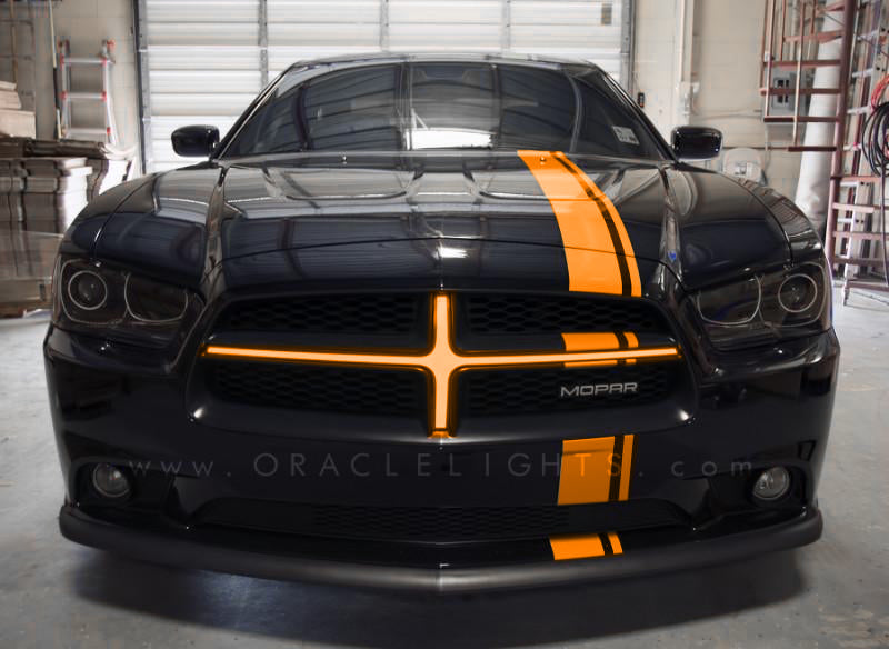 Oracle 11-14 Dodge Charger Illuminated Grille Crosshairs - Amber - DTX Performance