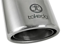 Load image into Gallery viewer, aFe Takeda 304 Stainless Steel Clamp-On Exhaust Tip 2.5in. Inlet / 4in. Outlet / 8in. L - Polished - DTX Performance