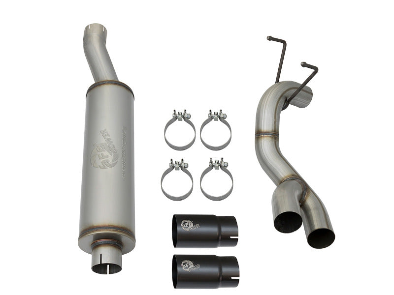 aFe Rebel Series 3-1/2in 409 SS Cat-Back Exhaust System w/Black Tip RAM 2500/3500 14-17 V8 6.4L - DTX Performance