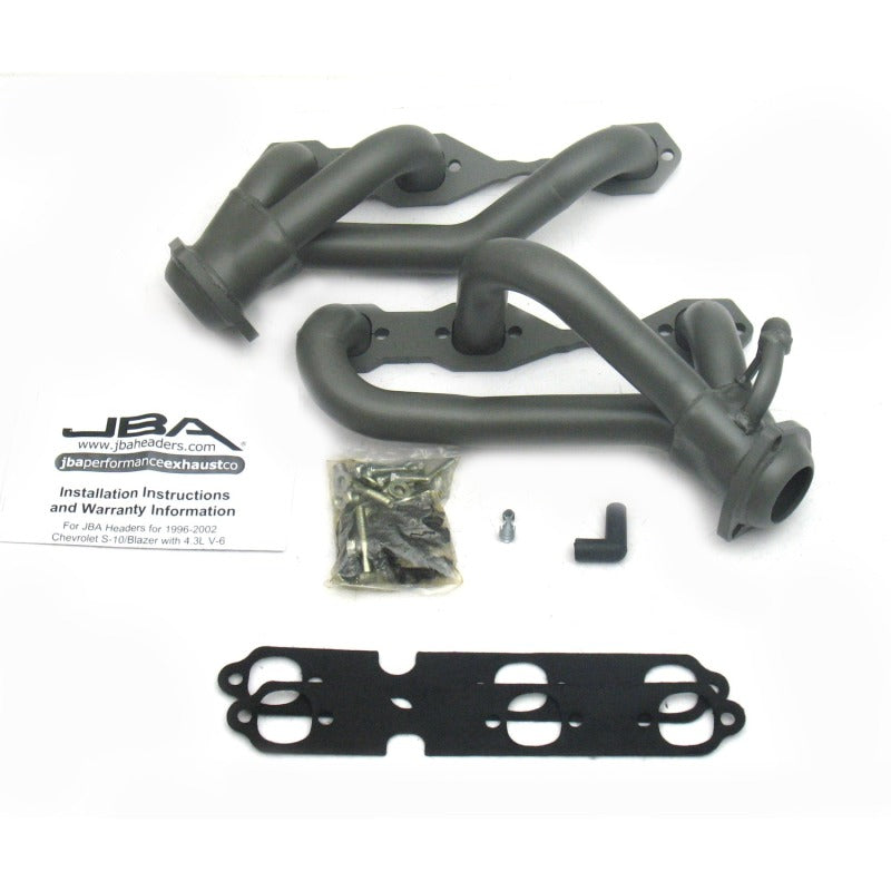 JBA 96-01 GM S Truck 4.3L V6 w/o A.I.R. Injection 1-1/2in Primary Ti Ctd Cat4Ward Header - DTX Performance