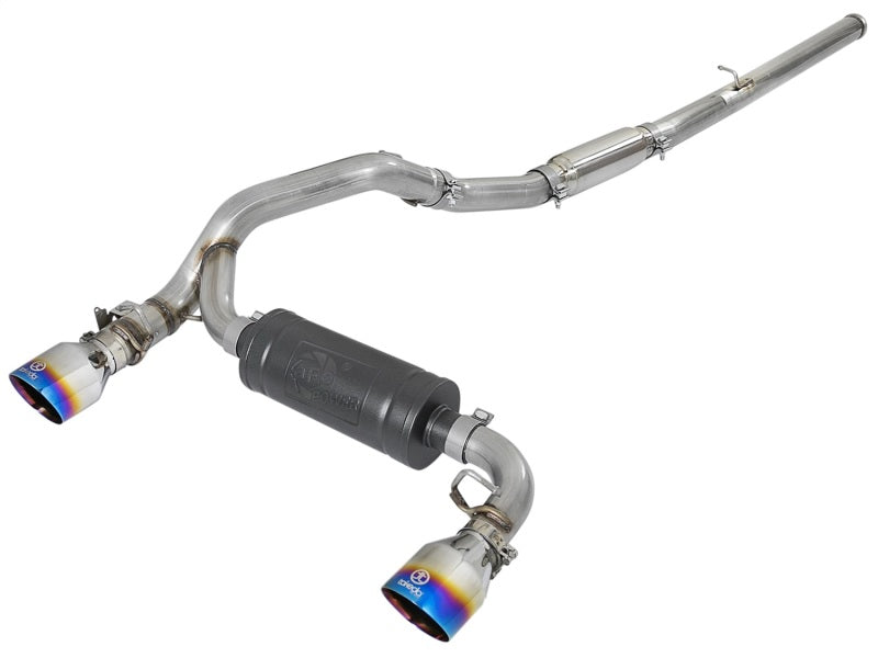 aFe Takeda 3in 304 SS Cat-Back Exhaust System w/ Blue Flame Tip 16-18 Ford Focus RS I4-2.3L (t) - DTX Performance