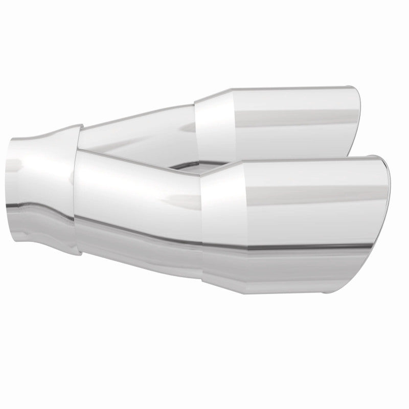 MagnaFlow Double Wall 3in Dual Round Polished Tip 2.25in Inlet - DTX Performance