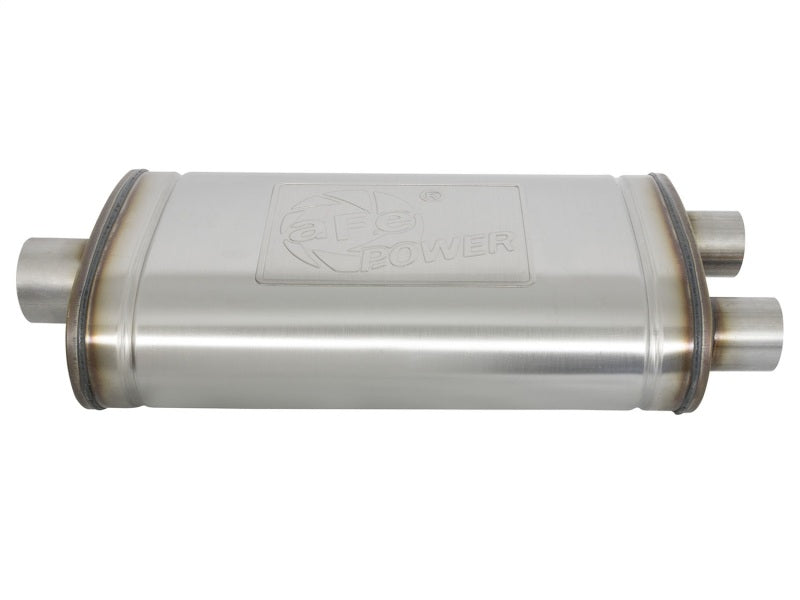 aFe MACHForce XP SS Muffler 3in Center Inlet / 2.5in Dual Outlets 22in L x 11in W x 6in H Body - DTX Performance