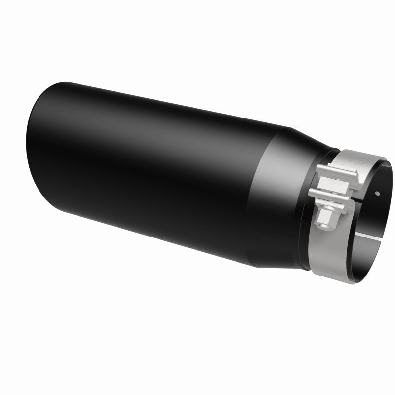 MagnaFlow Tip Stainless Black Coated Single Double Round Single Outlet 5in Dia 4in Inlet 13in L - DTX Performance