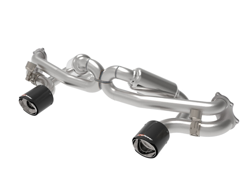 aFe MACHForce XP 2.25in-2.5in 304SS Exhaust Cat-Back 20-22 Porsche Cayman GT4 (718) - Carbon Tips - DTX Performance