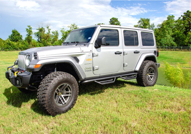 N-Fab Podium LG 2019 Jeep Wrangler JT 4DR Truck - Full Length - Tex. Black - 3in - DTX Performance