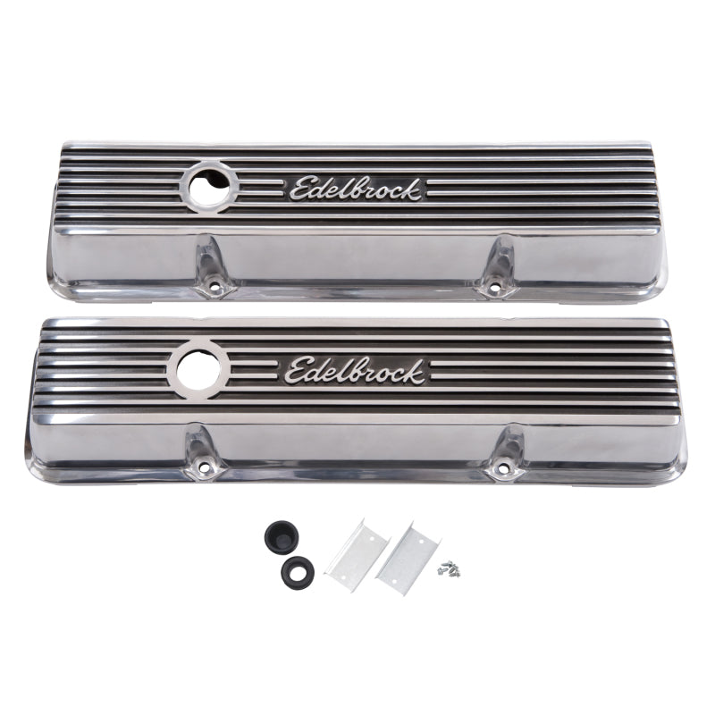 Edelbrock Valve Cover Elite II Series Chevrolet 1959-1986 262-400 CI V8 Tall Polished - DTX Performance