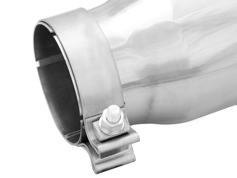 aFe MACHForce-XP 304 Stainless Steel Polished Exhaust Tip 3.5in x 4.5in Out x 12in L Clamp-On - DTX Performance