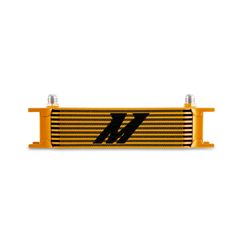 Mishimoto Universal -8AN 10 Row Oil Cooler - Gold - DTX Performance