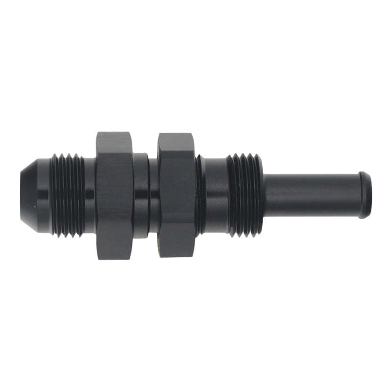 DeatschWerks 8AN Male Flare to Straight 3/8in Single Hose Barb - Anodized Matte Black - DTX Performance