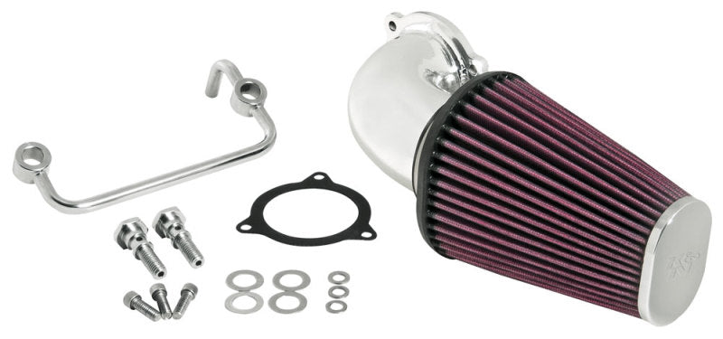 K&N 08-10 Harley Davidson Touring Models Performance Intake Kit - Bright Aluminized - DTX Performance