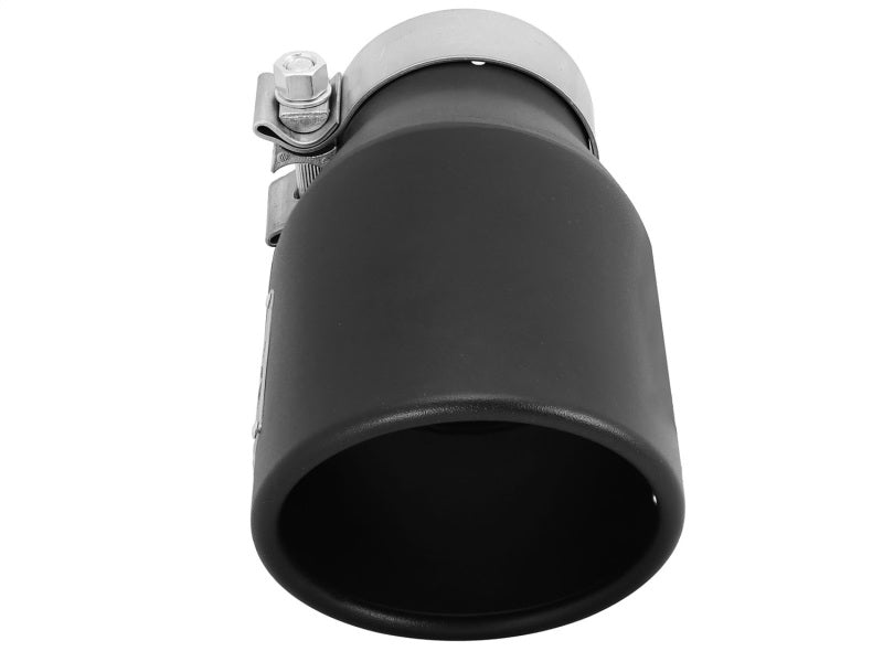 aFe Power Gas Exhaust Tip Black- 3 in In x 4.5 out X 9 in Long Bolt On (Black) - DTX Performance