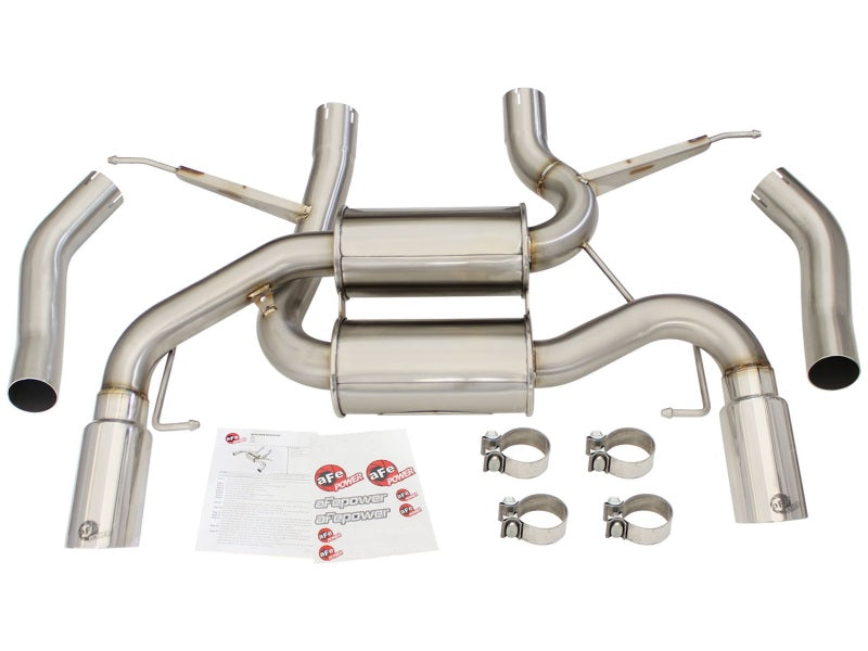 aFe MACHForce XP 2.5in Axle Back Stainless Exhaust w/ Polished Tips 07-13 BMW 335i 3.0L L6 (E90/92) - DTX Performance