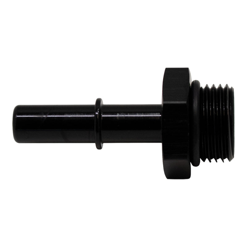 DeatschWerks 8AN ORB Male to 3/8in Male EFI Quick Connect Adapter - Anodized Matte Black - DTX Performance