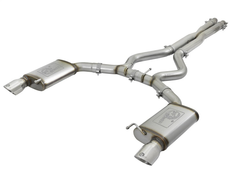 aFe MACHForce XP 3in 304 SS Cat-Back Exhausts w/ Polished Tips 15-17 Ford Mustang GT V8-5.0L/V6-3.7L - DTX Performance