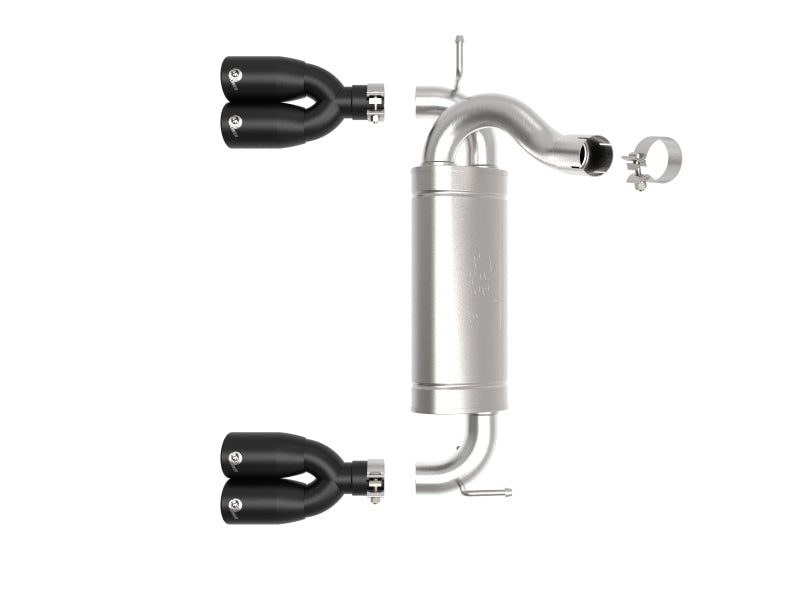 aFe Rebel Series 2.5in 409 SS Axle-Back Exhaust System Black 07-18 Jeep Wrangler (JK) V6-3.6L/3.8L - DTX Performance