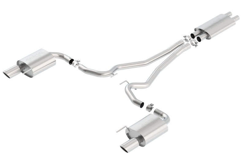 Borla Touring Cat-Back 15 Ford Mustang GT 5.0L V8 MT/AT 2.5in pipe 4in tip - DTX Performance