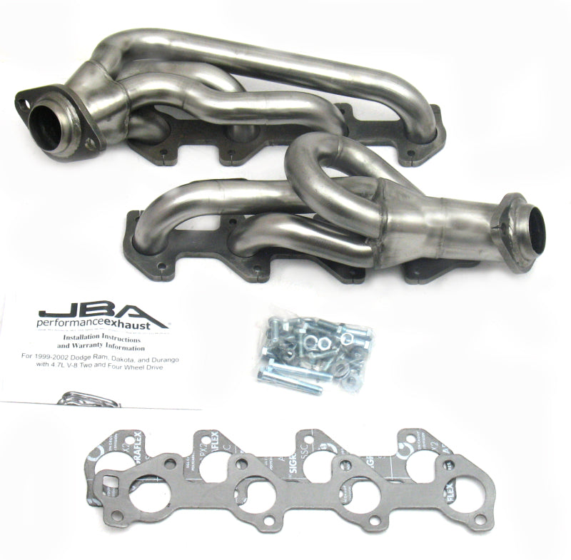 JBA 00-03 Dodge 4.7L PowerTech 1-1/2in Primary Raw 409SS Cat4Ward Header - DTX Performance