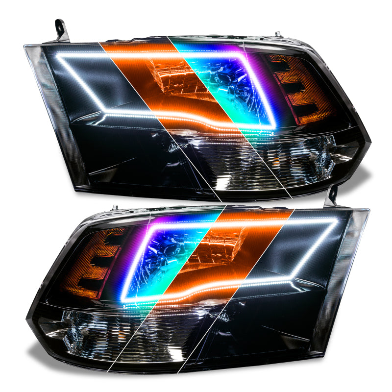 Oracle 09-18 Dodge Ram Switchback Quad Headlight Halo Kit - RGB+A ColorSHIFT+ w/ 2.0 Controller - DTX Performance