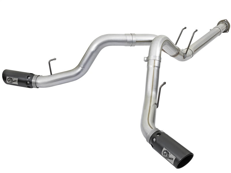 aFe ATLAS 4in DPF-Back Alum Steel Exhaust System w/Black Tip 2017 Ford Diesel Trucks V8-6.7L (td) - DTX Performance