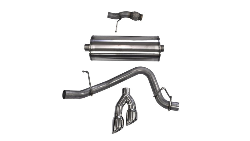 Corsa Cat Back Exhaust, Sport, 3in, Single Side Twin Polished 4in Tips, 2015 Chevy Tahoe/GMC Yukon - DTX Performance