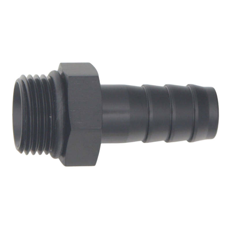 DeatschWerks 8AN ORB Male to 1/2in Male Triple Barb Fitting (Incl O-Ring) - Anodized Matte Black - DTX Performance