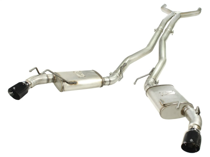 aFe MACHForce XP Exhaust 3in Stainless Stee CB/10-13 Chevy Camaro V8-6.2L (td) (gloss blk tip) - DTX Performance