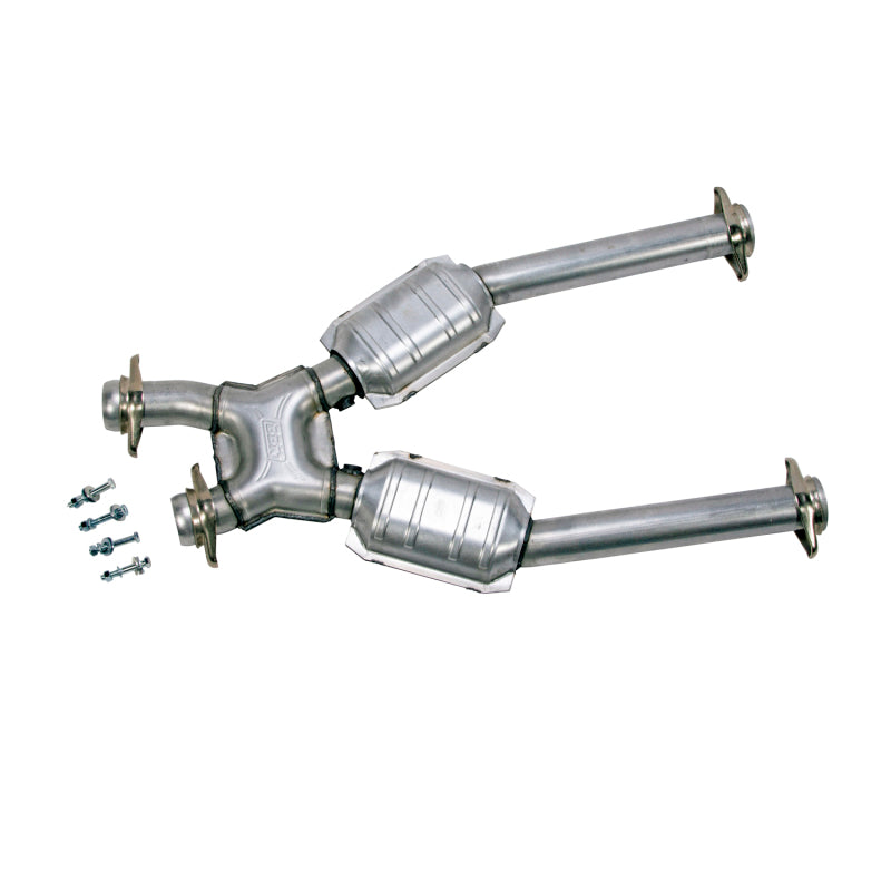 BBK 96-04 Mustang 4.6 GT / Cobra Short Mid X Pipe w Catalytic Converters 2-1/2 For Long Tube Headers - DTX Performance