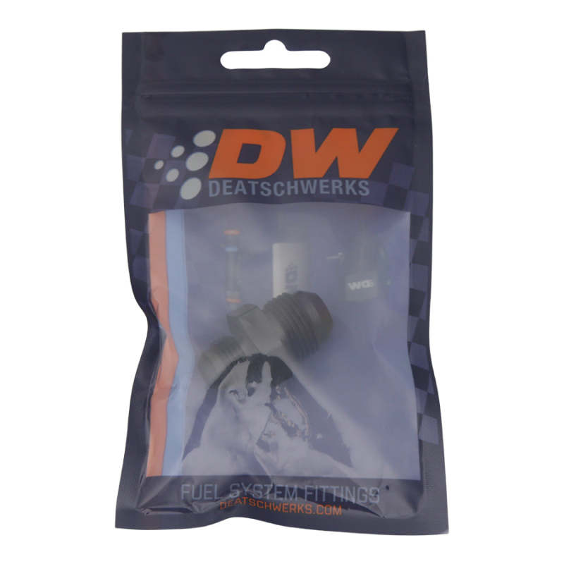 DeatschWerks 8AN Male Flare to 6AN Male Flare Reducer Straight - Anodized Matte Black - DTX Performance