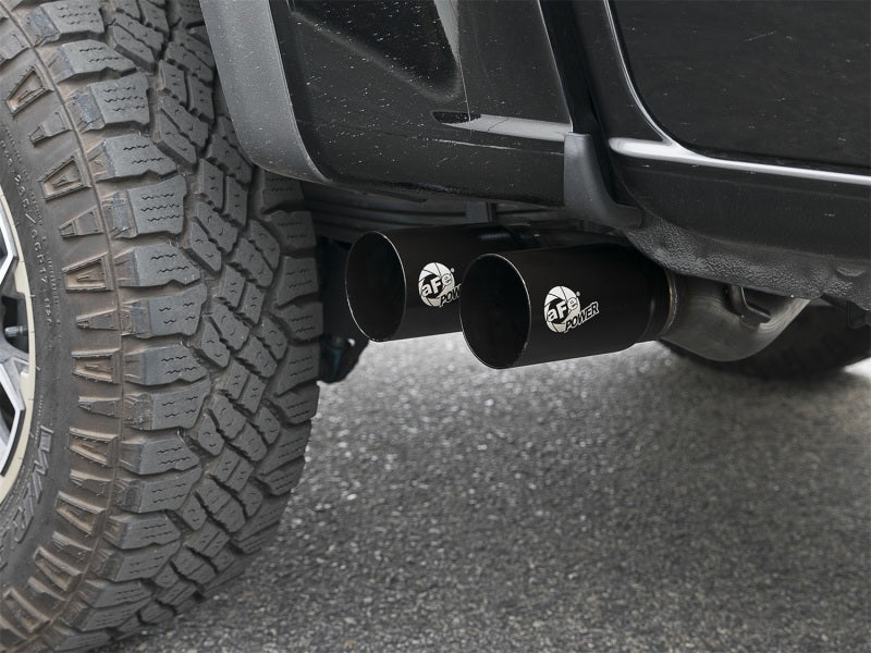 aFe Rebel Series CB 3in Middle Side Exit SS Exht w/ Black Tips 15-17 Chevy Colorado / GMC Canyon - DTX Performance