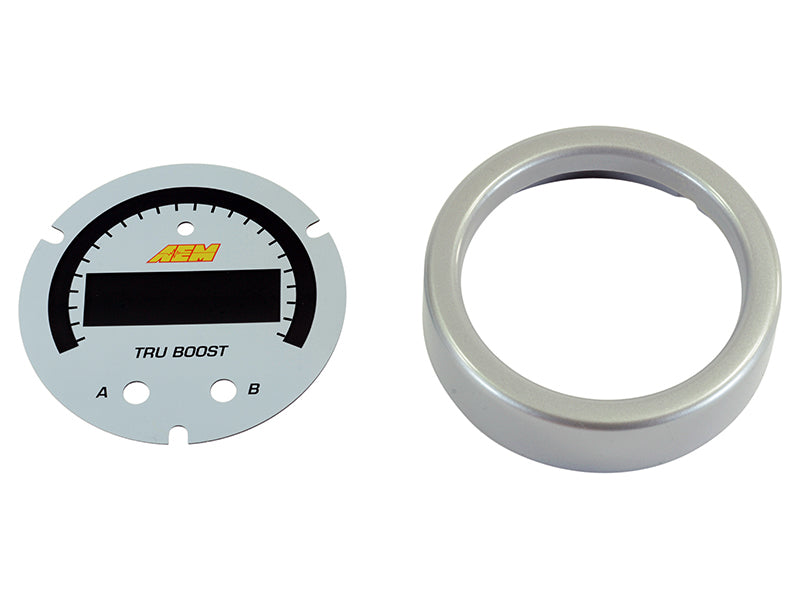 AEM X-Series Tru-BoostX Boost Controller Gauge Accessory Kit - Silver Bezel & White Faceplate - DTX Performance