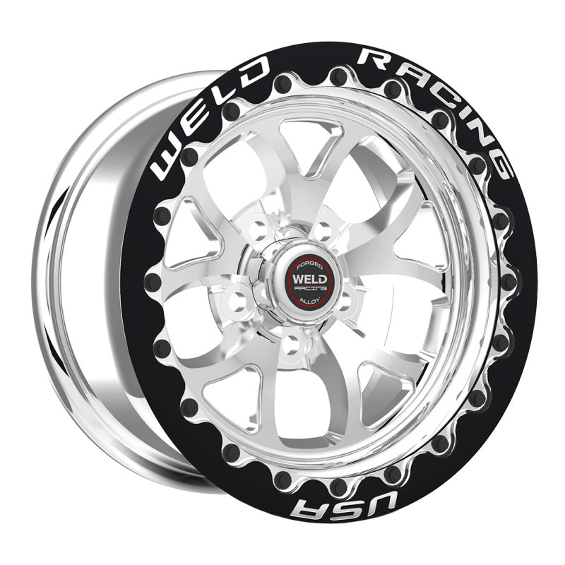 Weld S76 15x9 / 5x4.5 BP / 6.5in. BS Polished Wheel (Medium Pad) - Black Single Beadlock MT - DTX Performance