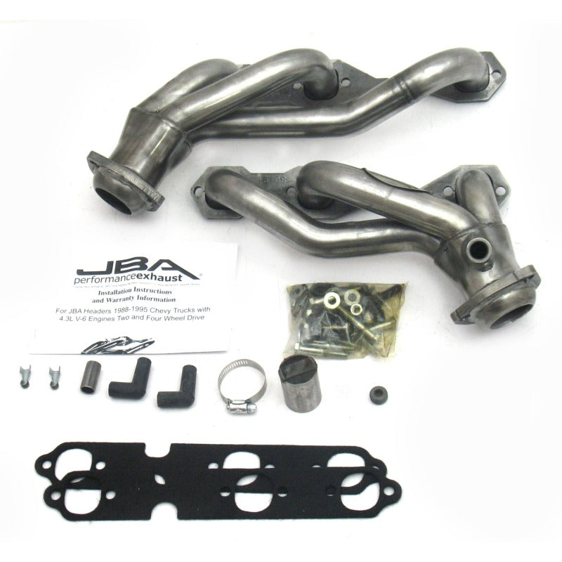 JBA 88-95 GM Truck 4.3L V6 w/o A.I.R. Injection 1-1/2in Primary Raw 409SS Cat4Ward Header - DTX Performance