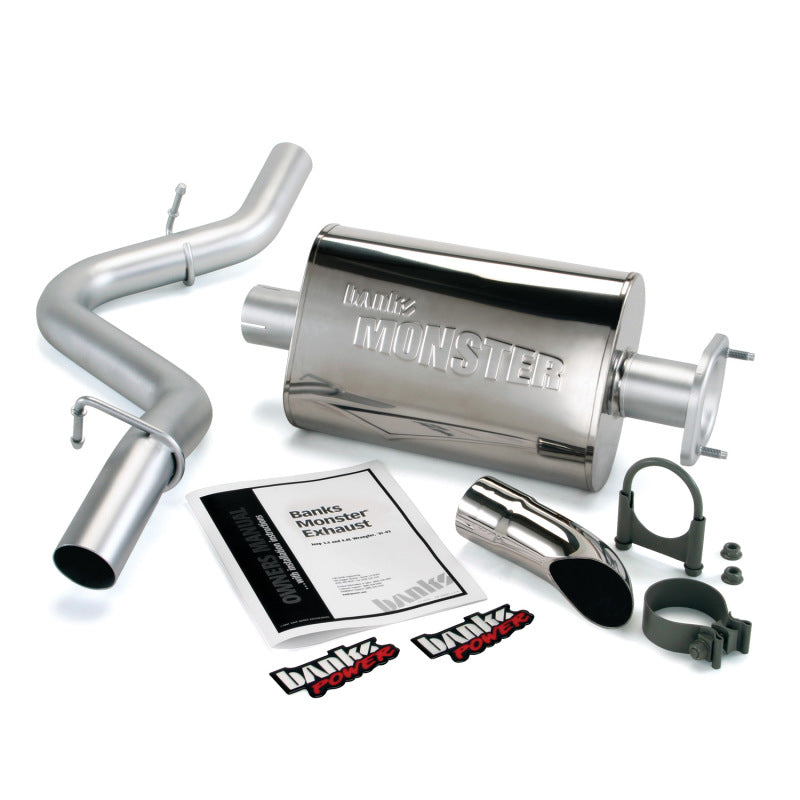 Banks Power 91-95 Jeep 4.0L Wrangler Monster Exhaust System - SS Single Exhaust w/ Chrome Tip - DTX Performance