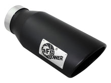 Load image into Gallery viewer, aFe Power MACH Force-Xp 4in In x 6in Out x 15in L Driver Side Clamp-On 4in 409 SS Exhaust Tip-Black - DTX Performance